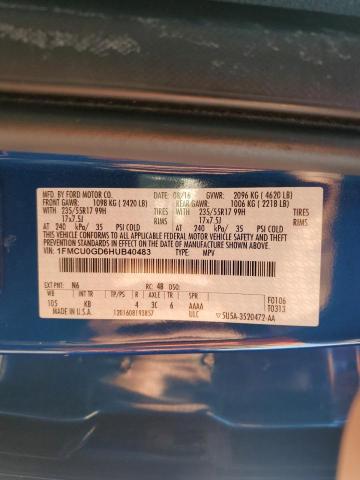 2017 FORD ESCAPE SE 1FMCU0GD6HUB40483