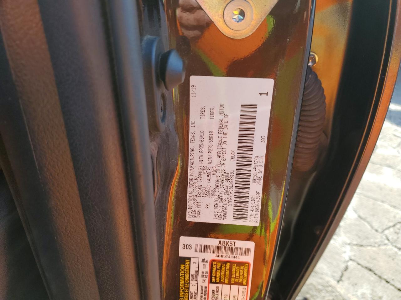 5TFAY5F15LX898181 TOYOTA TUNDRA 2020