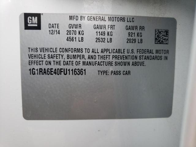 VIN 1G1RA6E40FU116361 2015 Chevrolet Volt no.12