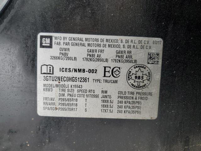 2017 GMC SIERRA K15 - 3GTU2NEC0HG512361