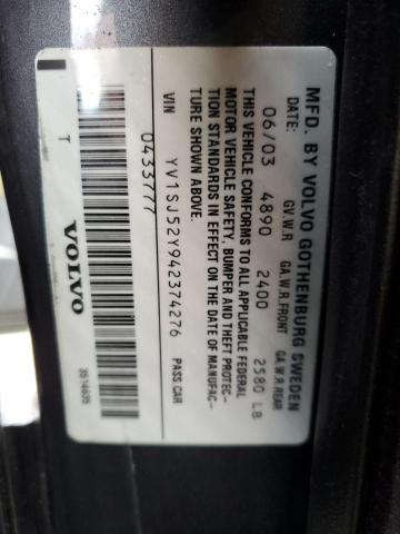 2004 Volvo V70 R VIN: YV1SJ52Y942374276 Lot: 41705474