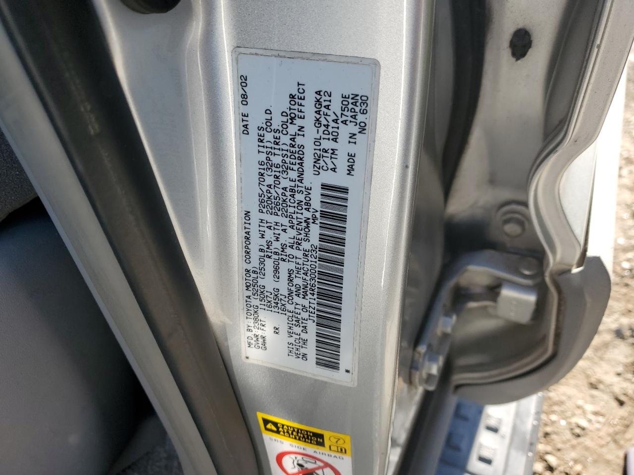 JTEZT14R630001232 2003 Toyota 4Runner Sr5 JTEZT14R630001232 2003 Toyota 4Runner Sr5