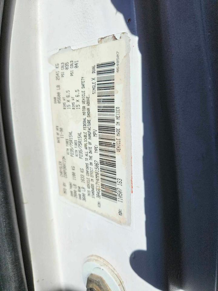 3B4GE17Y4MM015067 1991 Dodge Ramcharger Ad-150