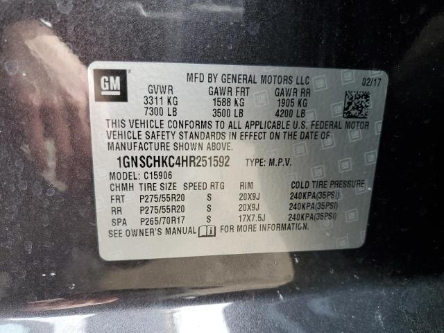 2017 CHEVROLET SUBURBAN C - 1GNSCHKC4HR251592