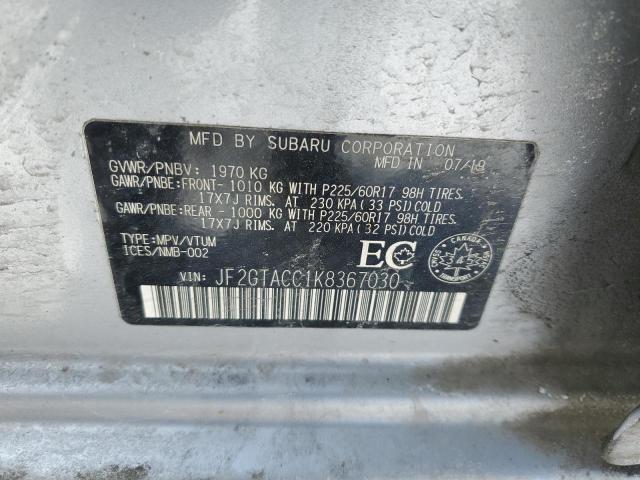 2019 SUBARU CROSSTREK JF2GTACC1K8367030