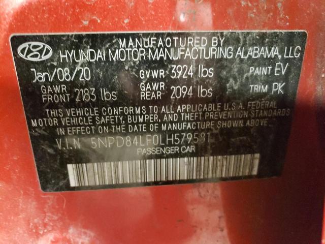 2020 HYUNDAI ELANTRA SE 5NPD84LF0LH579581