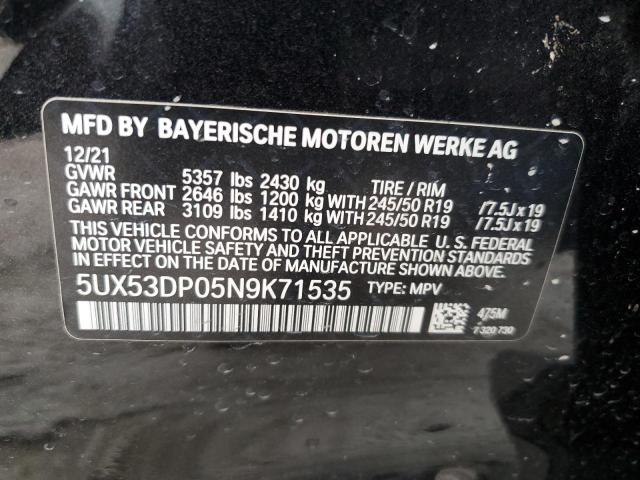 5UX53DP05N9K71535 2022 BMW X3, photo no. 13