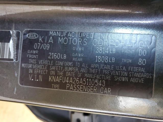 KNAFU4A26A5110543 2010 Kia Forte Ex