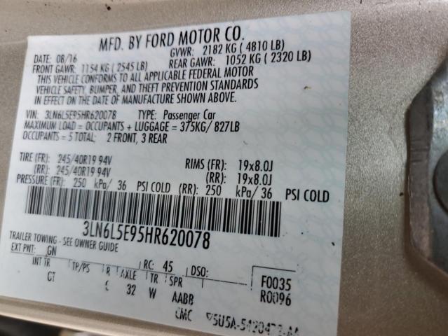 2017 LINCOLN MKZ RESERV 3LN6L5E95HR620078