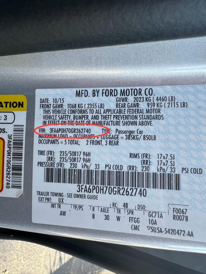 3FA6P0H70GR262740 FORD FUSION 2016