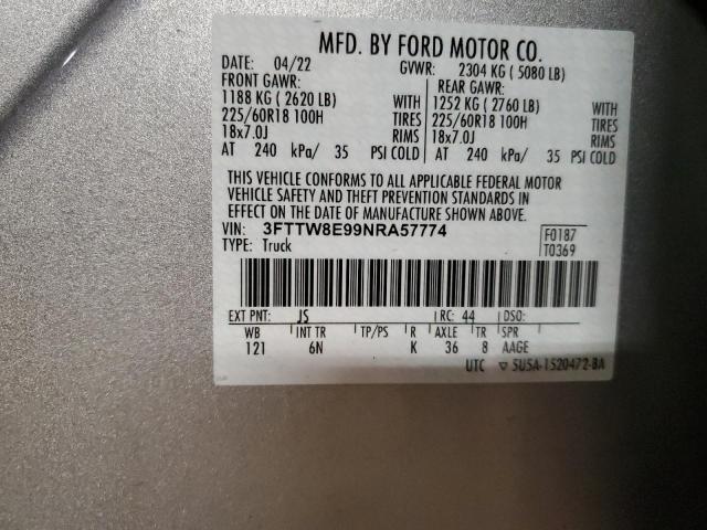 2022 FORD MAVERICK 3FTTW8E99NRA57774