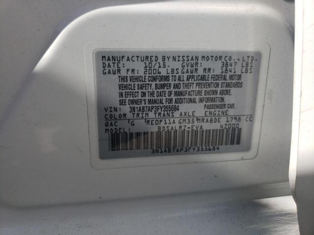 2015 NISSAN SENTRA S - 3N1AB7AP3FY355684