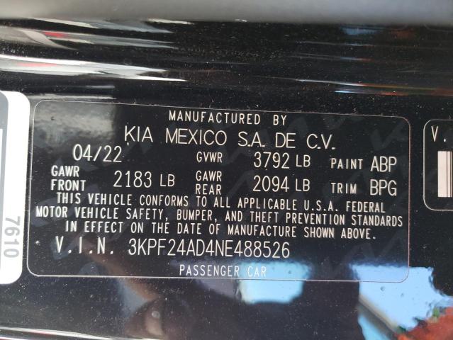 2022 KIA FORTE FE - 3KPF24AD4NE488526