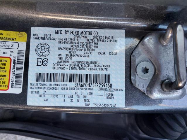 2015 FORD FUSION SE 3FA6P0H75FR259458