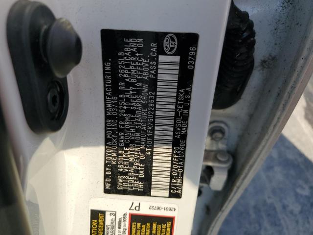 2016 TOYOTA CAMRY LE 4T1BF1FK7GU228632