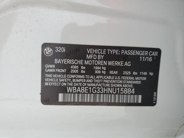 2017 BMW 320 I WBA8E1G33HNU15884