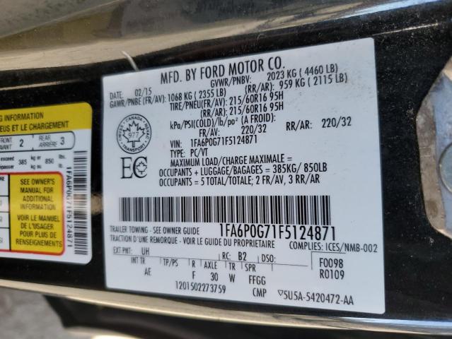 1FA6P0G71F5124871 2015 FORD FUSION - Image 12