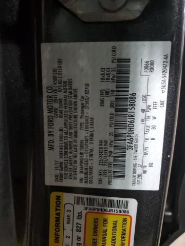 2018 FORD FUSION SE 3FA6P0HD6JR158086