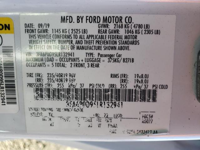 3FA6P0D95LR132941 2020 FORD FUSION, photo no. 12