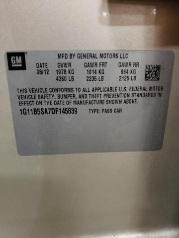 2013 Chevrolet Malibu Ls VIN: 1G11B5SA7DF145839 Lot: 41577864