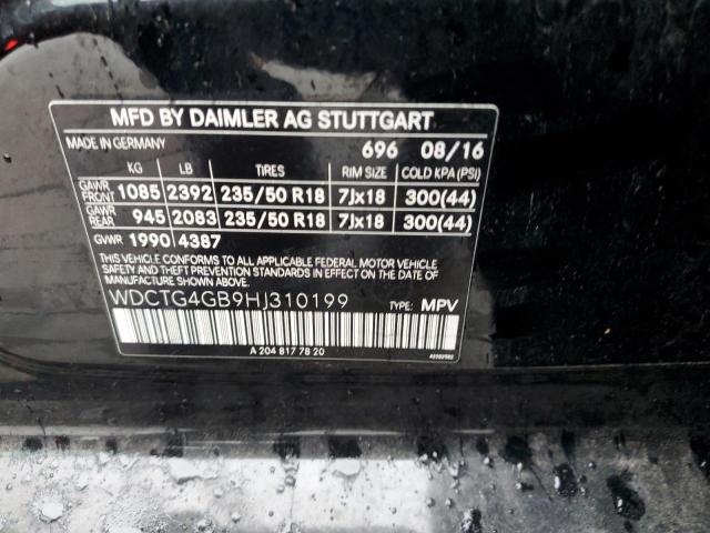 2017 MERCEDES-BENZ GLA 250 4M WDCTG4GB9HJ310199