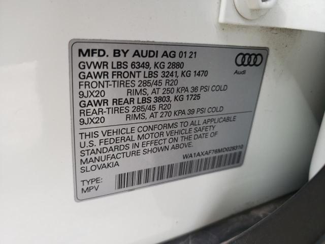 WA1AXAF76MD028310 2021 AUDI Q7, photo no. 13