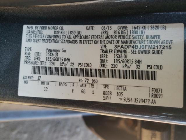 2015 FORD FIESTA SE 3FADP4BJ0FM217215