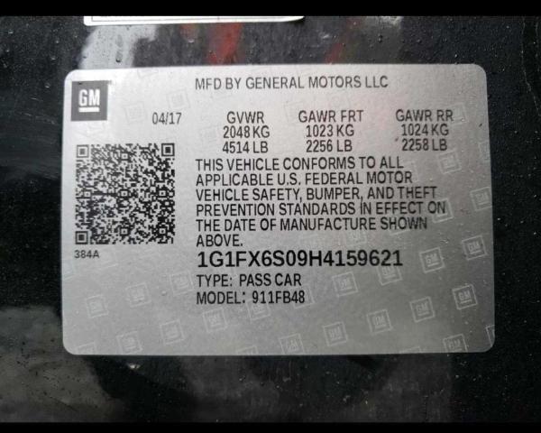 2017 CHEVROLET BOLT EV PR 1G1FX6S09H4159621
