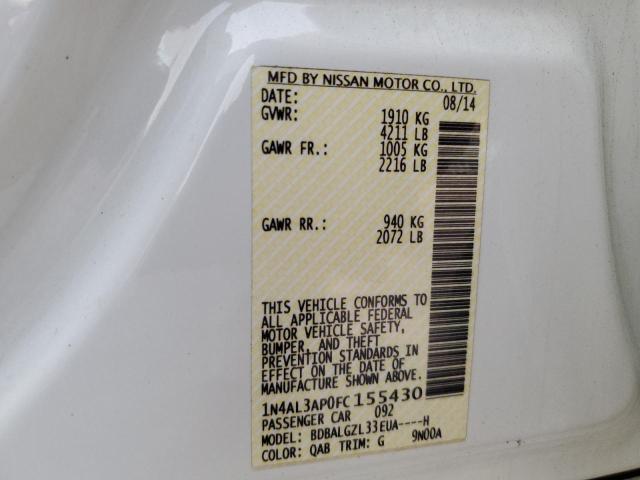 2015 NISSAN ALTIMA 2.5 1N4AL3AP0FC155430
