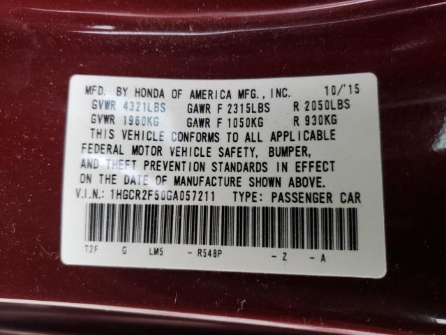 2016 HONDA ACCORD SPO - 1HGCR2F50GA057211