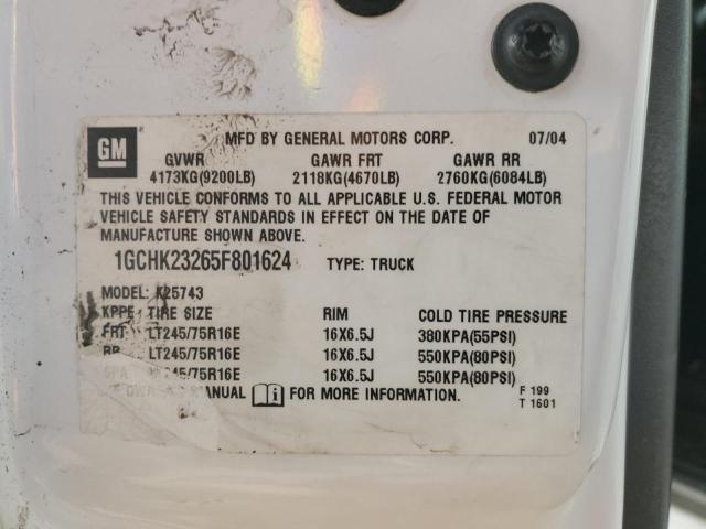 2005 Chevrolet Silverado K2500 Heavy Duty VIN: 1GCHK23265F801624 Lot: 41715494