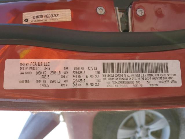 2016 JEEP COMPASS LA 1C4NJDEB9GD662621