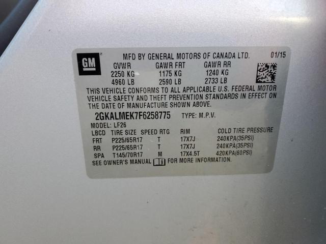 2015 GMC TERRAIN SL 2GKALMEK7F6258775