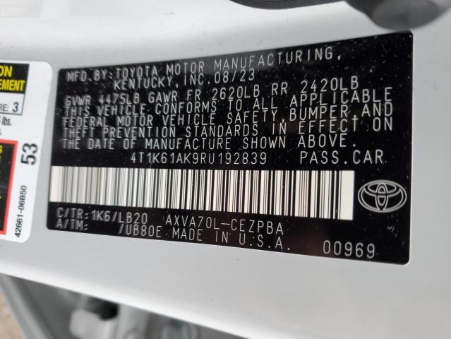 2024 TOYOTA CAMRY XSE 4T1K61AK9RU192839