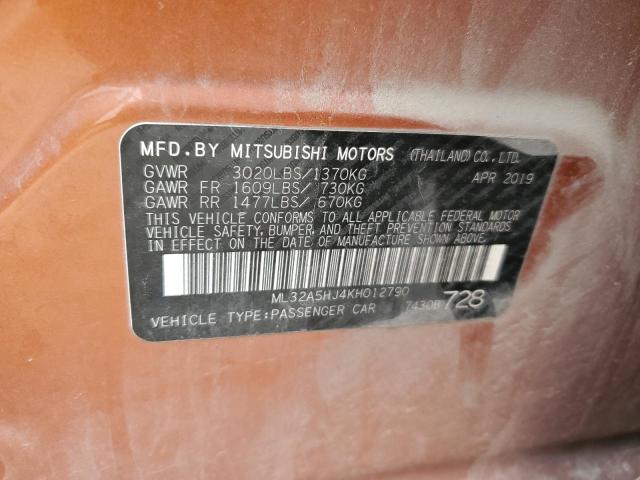 2019 MITSUBISHI MIRAGE LE ML32A5HJ4KH012790