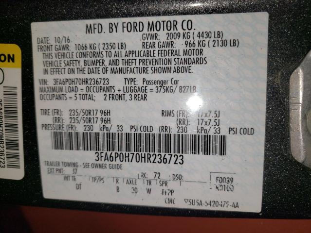 2017 FORD FUSION SE 3FA6P0H70HR236723