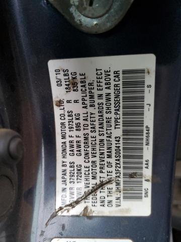 Image 12 of 2010 Honda Civic salvage vehicle - Lot #43252624 at Copart