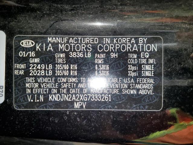 2016 KIA SOUL KNDJN2A2XG7333261