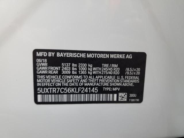 5UXTR7C56KLF24145 2019 BMW X3, photo no. 12