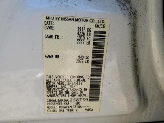 2016 NISSAN ALTIMA 2.5 - 1N4AL3AP1GC258759
