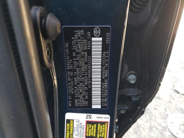 2019 TOYOTA CAMRY L - 4T1B11HK9KU822224