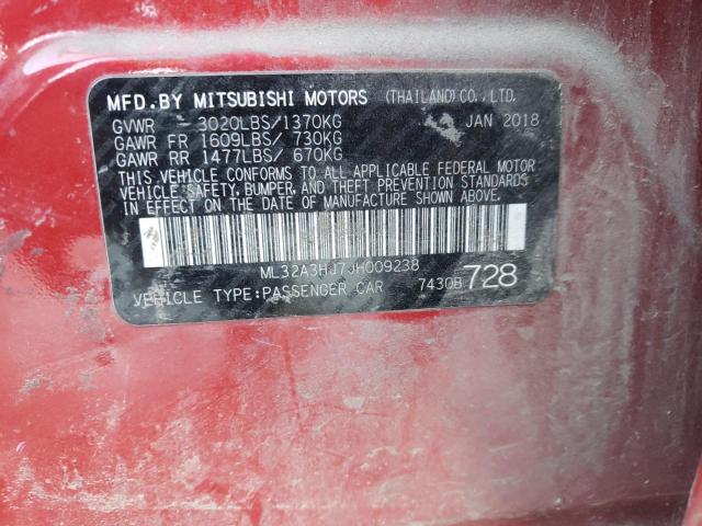 2018 MITSUBISHI MIRAGE ES - ML32A3HJ7JH009238