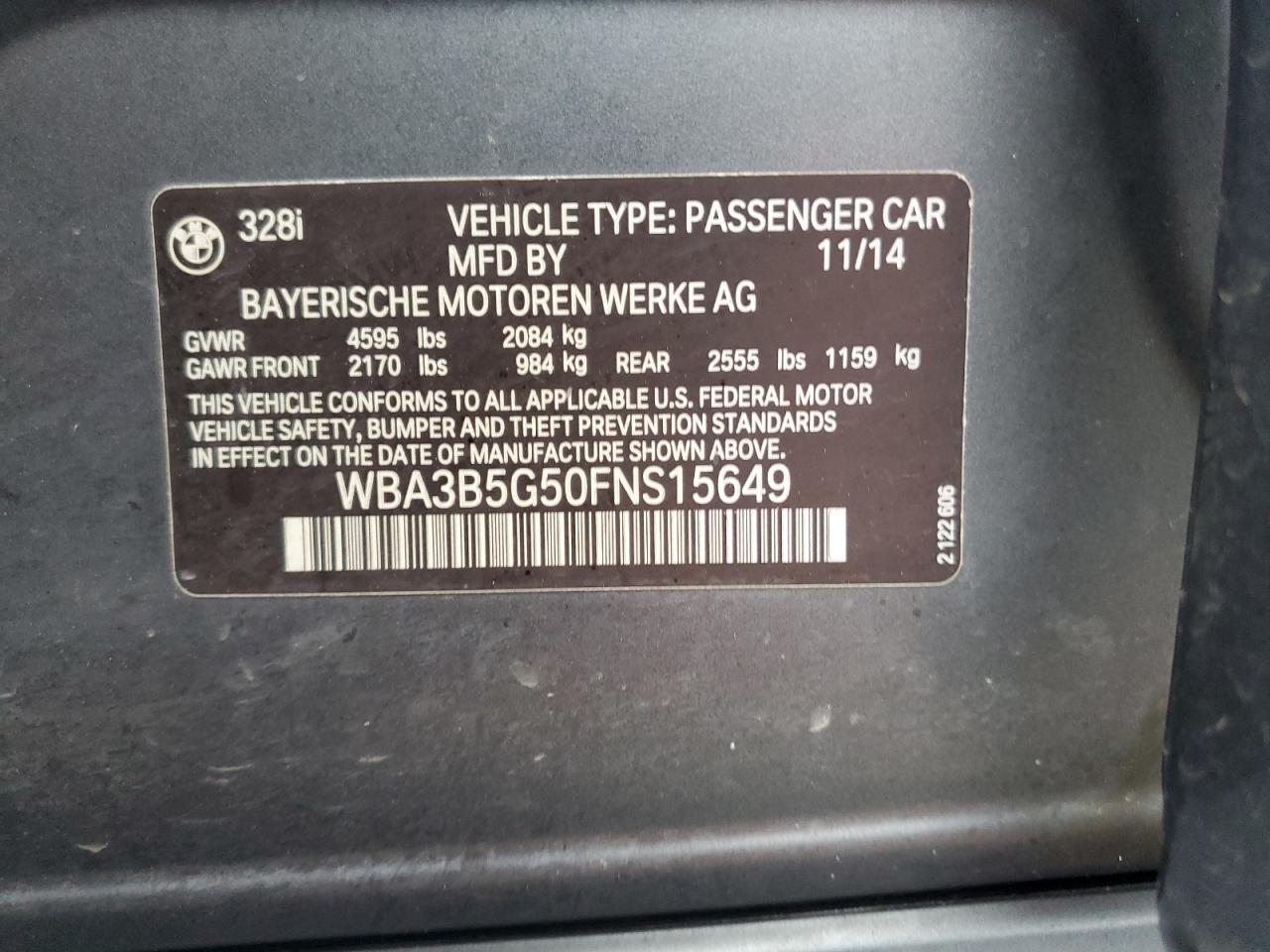 wba3b5g50fns15649 WBA3B5G50FNS15649 2015 BMW 328 Xi Sulev