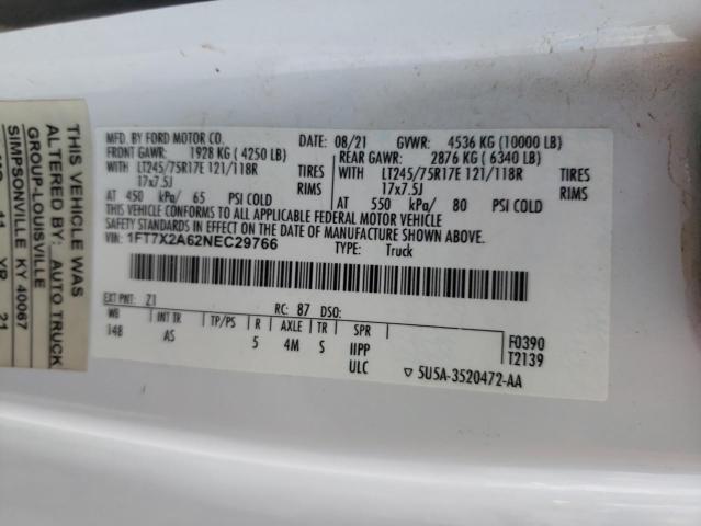 2022 FORD F250 SUPER - 1FT7X2A62NEC29766