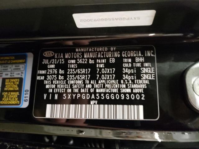 2016 KIA SORENTO LX 5XYPGDA55GG093002