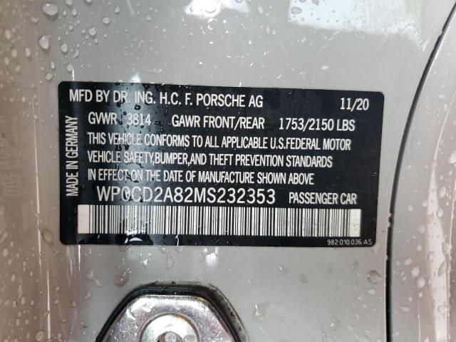2021 PORSCHE BOXSTER GT - WP0CD2A82MS232353