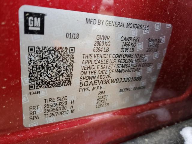 2018 BUICK ENCLAVE PR 5GAEVBKW0JJ201088