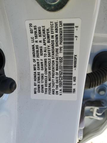 2020 HONDA CIVIC LX 19XFC2F62LE011652