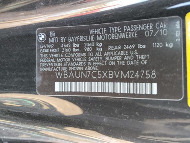 2011 BMW 135 I VIN: WBAUN7C5XBVM24758 Lot: 43106874