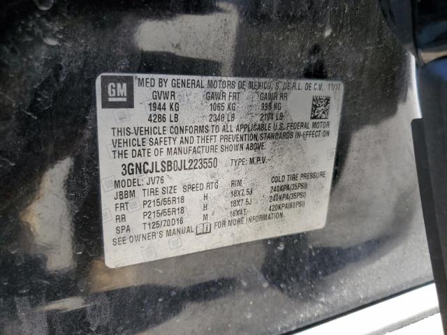 2018 CHEVROLET TRAX 1LT 3GNCJLSB0JL223550